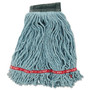 Web Foot Wet Mop Head, Shrinkless, Cotton/synthetic, Green, Medium, 6/carton (RCPA252GRE) Product Image 
