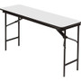Iceberg Premium Wood Laminate Folding Table - Melamine Rectangle Top - 500 lb Capacity - 72" Table Top Length x 18" Table Top Width x 0.75" Table Top Thickness - 29" Height - Gray Product Image 