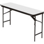 Iceberg Premium Wood Laminate Folding Table - Melamine Rectangle Top - 500 lb Capacity - 72" Table Top Length x 18" Table Top Width x 0.75" Table Top Thickness - 29" Height - Gray Product Image 