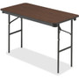 Iceberg 55304 Economy Folding Table - Melamine Rectangle Top - 300 lb Capacity - 48" Table Top Length x 24" Table Top Width x 0.62" Table Top Thickness - 29" Height - Walnut - Wood Top Material - 1 Each - (ICE55304) Product Image 