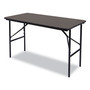 Iceberg 55304 Economy Folding Table - Melamine Rectangle Top - 300 lb Capacity - 48" Table Top Length x 24" Table Top Width x 0.62" Table Top Thickness - 29" Height - Walnut - Wood Top Material - 1 Each - (ICE55304) Product Image 
