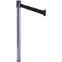 Tatco Adjusta-Tape Crowd Control Stanchions - Chrome Plated 10 ft Post - Black Tape Attachment - Chrome Product Image 