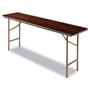 Alera Wood Folding Table, Rectangular, 71.88w x 17.75d x 29.13h, Mahogany Product Image 