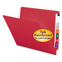 Smead Shelf-Master Straight Tab Cut Letter Recycled End Tab File Folder - 8 1/2" x 11" - 3/4" Expansion - 11 pt. - 2 Plys - Red Product Image 
