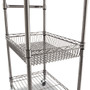 Alera Three-Tier Wire Cart with Basket, Metal, 2 Shelves, 1 Bin, 500 lb Capacity, 28" x 16" x 39", Black Anthracite Product Image 