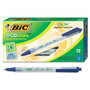 BIC Ecolutions Clic Stic Ballpoint Pen, Retractable, Medium 1 mm, Blue Ink, Translucent Frost/Blue Barrel, Dozen Product Image 
