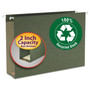 Smead Box Bottom Hanging File Folders, 2" Capacity, Legal Size, Standard Green, 25/Box Product Image 