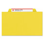 Smead 6-Section Pressboard Top Tab Pocket Classification Folders, 6 SafeSHIELD Fasteners, 2 Dividers, Legal Size, Yellow, 10/Box Product Image 
