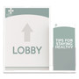 deflecto Superior Image Slanted Sign Holder with Side Pocket, 13.5w x 4.25d x 10.88h, Clear Product Image 