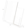 deflecto Superior Image Slanted Sign Holder with Side Pocket, 13.5w x 4.25d x 10.88h, Clear Product Image 