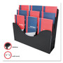 deflecto 3-Tier Document Organizer w/6 Removable Dividers, 13.38w x 3.5d x 11.5h, Black Product Image 