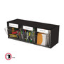 deflecto Tilt Bin Interlocking Multi-Bin Storage Organizer, 3 Sections, 23.63" x 7.75" x 9.5", Black/Clear Product Image 