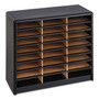 Steel/Fiberboard Literature Sorter, 24 Compartments, 32.25 x 13.5 x 25.75, Black (SAF7111BL) Product Image 