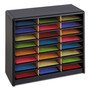 Steel/Fiberboard Literature Sorter, 24 Compartments, 32.25 x 13.5 x 25.75, Black (SAF7111BL) Product Image 