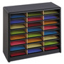 Steel/Fiberboard Literature Sorter, 24 Compartments, 32.25 x 13.5 x 25.75, Black (SAF7111BL) Product Image 