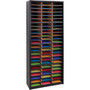 Steel/Fiberboard Literature Sorter, 72 Compartments, 32.25 x 13.5 x 75, Black (SAF7131BL) Product Image 