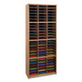 Steel/Fiberboard Literature Sorter, 72 Compartments, 32.25 x 13.5 x 75, Med Oak (SAF7131MO) Product Image 