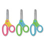 Westcott Ultra Soft Handle Scissors with Antimicrobial Protection, Round Tip, 5" Long, 2" Cut Length, Randomly Assorted Handle Color Product Image 