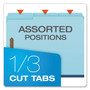 Pendaflex Earthwise by Pendaflex Heavy-Duty Pressboard Fastener Folders, 2" Expansion, 2 Fasteners, Letter Size, Light Blue, 25/Box Product Image 