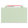 Smead Recycled Pressboard Classification Folders, 3" Expansion, 3 Dividers, 8 Fasteners, Letter Size, Gray-Green, 10/Box Product Image 