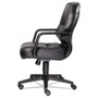 HON Pillow-Soft 2090 Series Leather Managerial Mid-Back Swivel/Tilt Chair, Supports 300 lb, 16.75" to 21.25" Seat Height, Black (HON2092SR11T) View Product Image