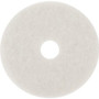 3M White Super Polish Pads - Round27" Diameter x 1" Thickness - Polishing, Buffing, Scrubbing, Cleaning - Wood Floor - 175 rpm to 600 rpm Speed Supported - Scuff Mark Remover, Heel Mark Remover, Textured, Adhesive, Washable, Reusable Product Image 