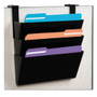 deflecto DocuPocket Stackable Three-Pocket Partition Wall File, 3 Sections, Letter Size, 13" x 4", Black Product Image 