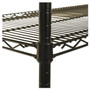 Alera NSF Certified 4-Shelf Wire Shelving Kit with Casters, 48w x 18d x 72h, Black Product Image 