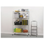 Alera NSF Certified 4-Shelf Wire Shelving Kit with Casters, 48w x 18d x 72h, Silver Product Image 