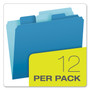 Pendaflex Divide It Up File Folder, 1/2-Cut Tabs: Assorted, Letter Size, 0.75" Expansion, Assorted Colors, 12/Pack Product Image 