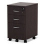 Alera Valencia Series Mobile Pedestal File, Left/Right, 3-Drawer: Box/Box/File, Legal/Letter, Espresso, 15.88 x 20.5 x 28.38 Product Image 