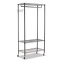 Alera Wire Shelving Garment Rack, 30 Garments, 36w x 18d x 75h, Black Product Image 