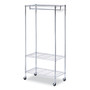 Alera Wire Shelving Garment Rack, 30 Garments, 36w x 18d x 75h, Silver Product Image 
