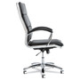 Alera Neratoli High-Back Slim Profile Chair, Faux Leather, 275 lb Cap, 17.32" to 21.25" Seat Height, Black Seat/Back, Chrome Product Image 