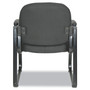 Alera Genaro Series Fabric Half-Back Sled Base Guest Chair, 25" x 24.80" x 33.66", Black Seat, Black Back, Black Base Product Image 