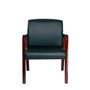 Alera Reception Lounge WL Series Guest Chair, 24.21" x 24.8" x 32.67", Black Seat, Black Back, Mahogany Base Product Image 