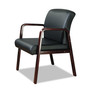 Alera Reception Lounge WL Series Guest Chair, 24.21" x 24.8" x 32.67", Black Seat, Black Back, Mahogany Base Product Image 