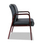 Alera Reception Lounge WL Series Guest Chair, 24.21" x 24.8" x 32.67", Black Seat, Black Back, Mahogany Base Product Image 