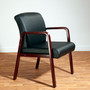 Alera Reception Lounge WL Series Guest Chair, 24.21" x 24.8" x 32.67", Black Seat, Black Back, Mahogany Base Product Image 