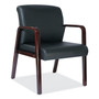Alera Reception Lounge WL Series Guest Chair, 24.21" x 24.8" x 32.67", Black Seat, Black Back, Mahogany Base Product Image 