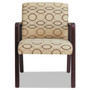 Alera Reception Lounge WL Series Guest Chair, 24.21" x 24.8" x 32.67", Tan Seat, Tan Back, Mahogany Base Product Image 