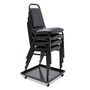 Alera Stacking Chair Dolly, Metal, 320 lb Capacity, 22.44" x 22.44" x 3.93", Black Product Image 