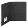Smead Lockit Two-Pocket Folder, Textured Paper, 100-Sheet Capacity, 11 x 8.5, Black, 25/Box Product Image 