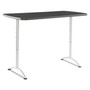 Iceberg ARC Adjustable-Height Table, Rectangular, 60" x 30" x 30" to 42", Graphite/Silver (ICE69317) View Product Image