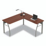 Linea Italia Trento Line L-Shaped Desk, 59.13" x 59.13" x 29.5", Cherry Product Image 