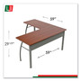 Linea Italia Trento Line L-Shaped Desk, 59.13" x 59.13" x 29.5", Cherry Product Image 