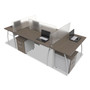 Linea Italia Trento Line Rectangular Desk, 59.13" x 23.63" x 29.5", Mocha Product Image 