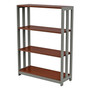 Linea Italia Trento Line Bookcase, Three-Shelf, 31.5w x 11.5d x 43.25h, Cherry Product Image 