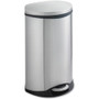 Safco Ellipse Step On Can Waste Receptacle - 12.50 gal Capacity - Elliptical - 17.5" Height x 26.5" Width x 14" Depth - Steel - Stainless Steel Product Image 