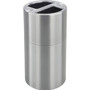 Safco Dual Recycling Receptacle - 30 gal Capacity - 32.5" Height x 17.5" Diameter - Aluminum - Stainless Steel Product Image 